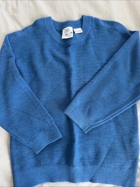 Zara Kids Mid-Blue Crewneck Sweater with Chest Pocket